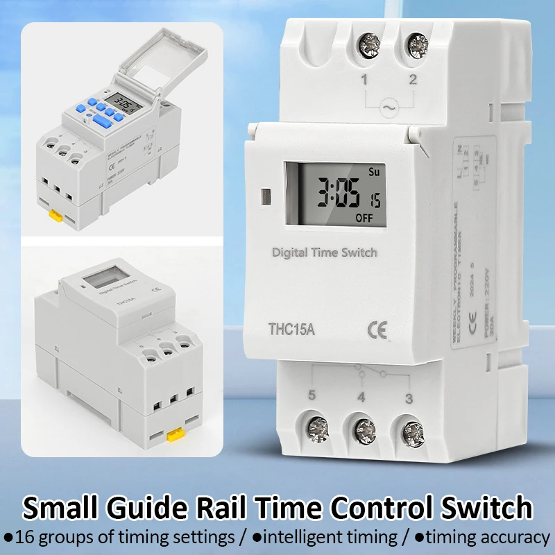 Guide Rail Type Time Control Switch 220V Digital Timer Switch Weekly Programmable Time Relay Control Timer 16 Groups of Settings
Guide Rail Type Time Control Switch 220V Digital Timer Switch Weekly Programmable Time Relay Control Timer 16 Groups of Settings