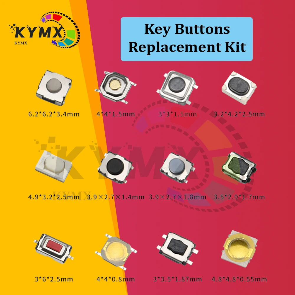 KYMX 100PCS Car Remote Control Key Touch Switches Tactile Push Button Switches For Hyundai Nissan Honda VW Toyota Kia Peugeot
KYMX 100PCS Car Remote Control Key Touch Switches Tactile Push Button Switches For Hyundai Nissan Honda VW Toyota Kia Peugeot