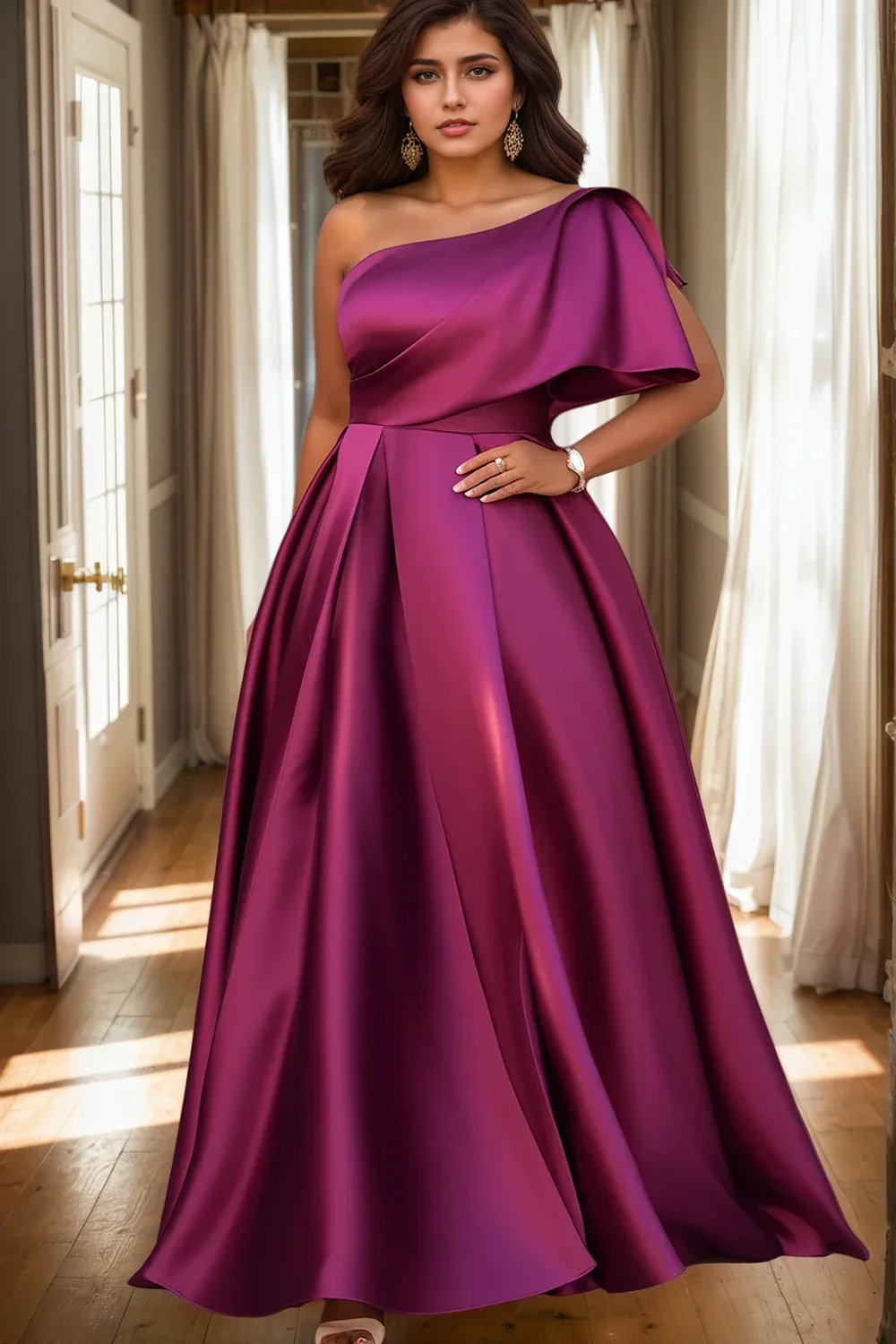 Women's Plus Size Wedding Guest Dresses Elegant Oblique Collar Satin Maxi Dresses High Waist Birthday Party Evening Dress 2025
Women's Plus Size Wedding Guest Dresses Elegant Oblique Collar Satin Maxi Dresses High Waist Birthday Party Evening Dress 2025