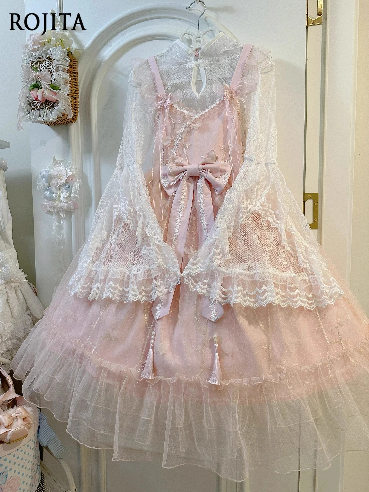 Lolita Chinese Style Strap JSK Dress Spring Autumn Pink JSK Strap Dress + White Sleeve Inner Two-Piece Sets Women's Clothing
Lolita Chinese Style Strap JSK Dress Spring Autumn Pink JSK Strap Dress + White Sleeve Inner Two-Piece Sets Women's Clothing