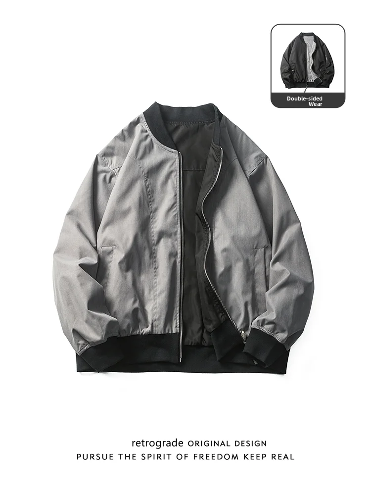 American Retro Bla ey Double-Sided Wear Pilot Jaet Men's Spring Autumn Loose Baseball Outfit Jaet Youth Faion
American Retro Bla ey Double-Sided Wear Pilot Jaet Men's Spring Autumn Loose Baseball Outfit Jaet Youth Faion