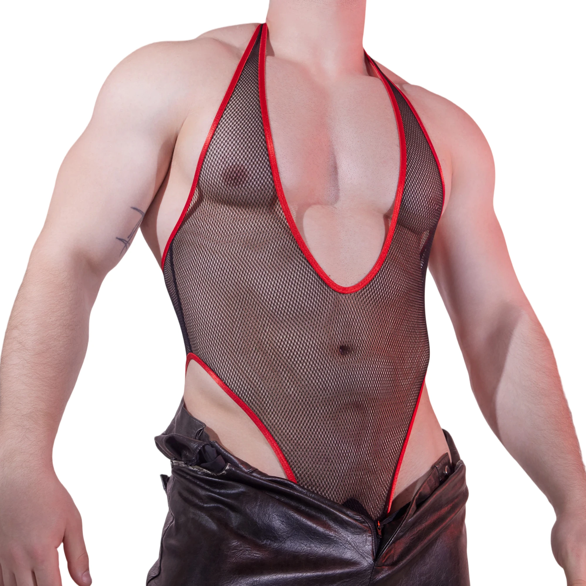 Men's One-piece Underwear Mesh Fishnet Hollow Out Bodysuits Sexy Backless Stretchy Rompers See Through Thin Jumpsuits Sleepwear
Men's One-piece Underwear Mesh Fishnet Hollow Out Bodysuits Sexy Backless Stretchy Rompers See Through Thin Jumpsuits Sleepwear