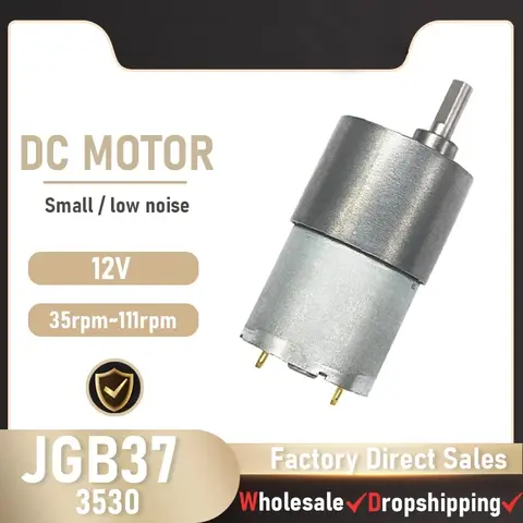 JGB37-3530 12V DC Motor Micro DC Gear Reduction Motor Forward and Reverse Switching Motor Metal Gear High Torque Motor