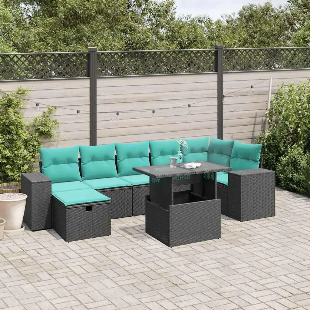 8 Piece Outdoor Rattan Patio Sofa Set with Cushions Black Stylish Garden Furniture
8 Piece Outdoor Rattan Patio Sofa Set with Cushions Black Stylish Garden Furniture
