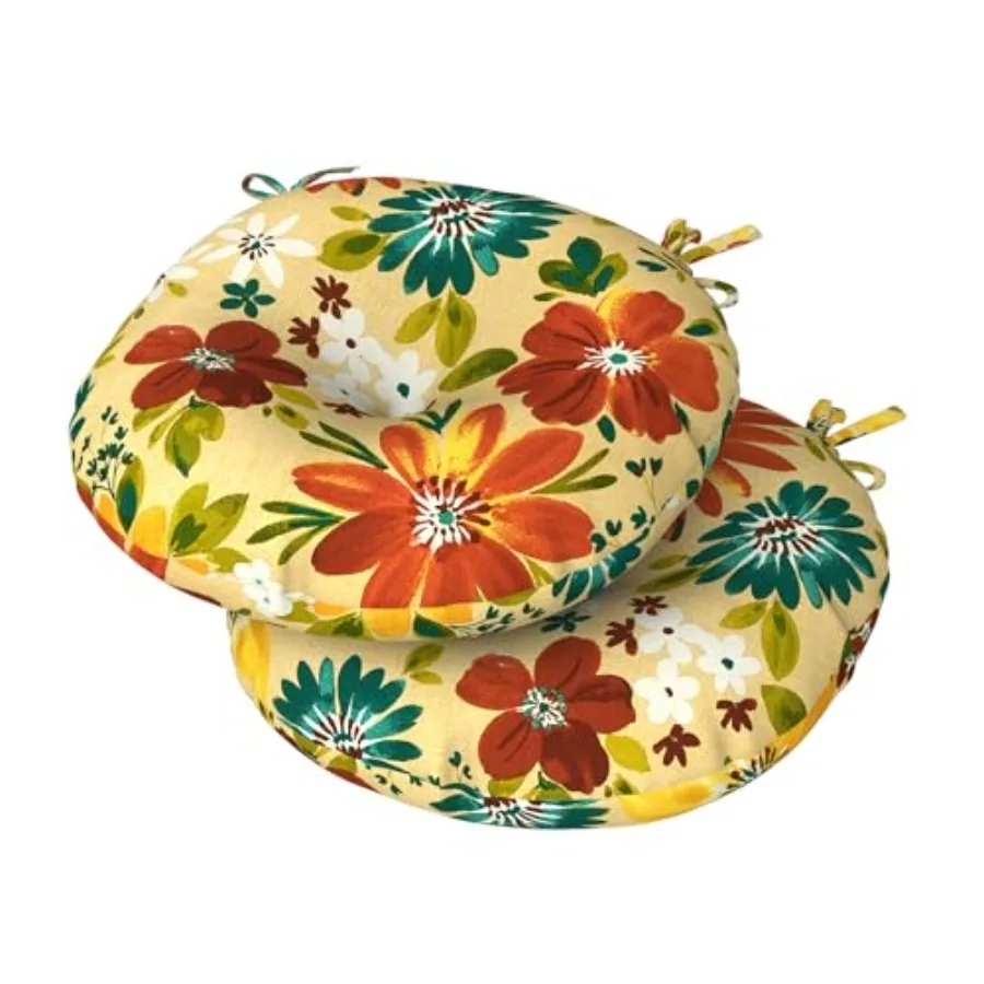 Set of 2 Outdoor Round Chair Cushions 15"x15"x4" with Ties, Water Repellent Tufted Bistro Seat Cushions, Thick Patio Chair Pads
Set of 2 Outdoor Round Chair Cushions 15"x15"x4" with Ties, Water Repellent Tufted Bistro Seat Cushions, Thick Patio Chair Pads