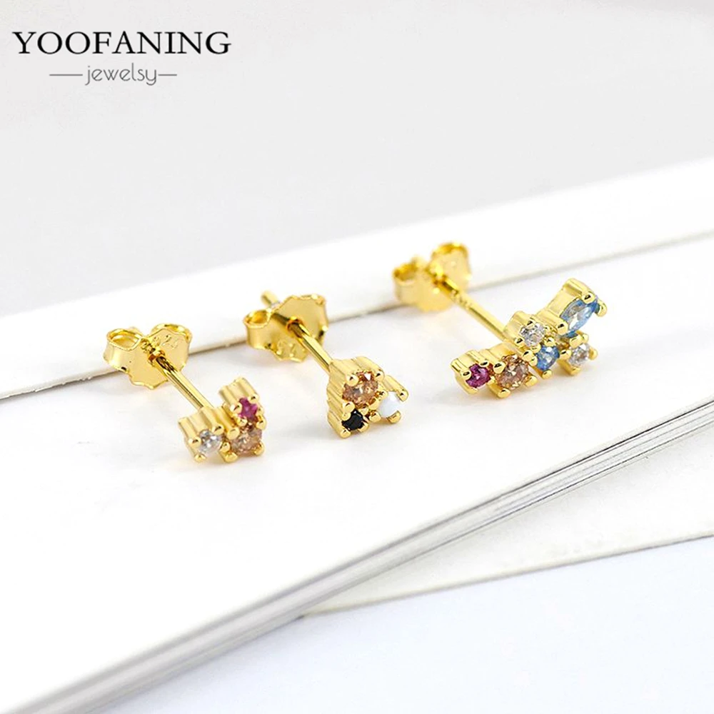 Real 925 Sterling Silver Zircon Small Stud Earrings Diamond Piercing Earrings for Women Ear Bone Fine Jewelry Pendientes Gift 
Real 925 Sterling Silver Zircon Small Stud Earrings Diamond Piercing Earrings for Women Ear Bone Fine Jewelry Pendientes Gift