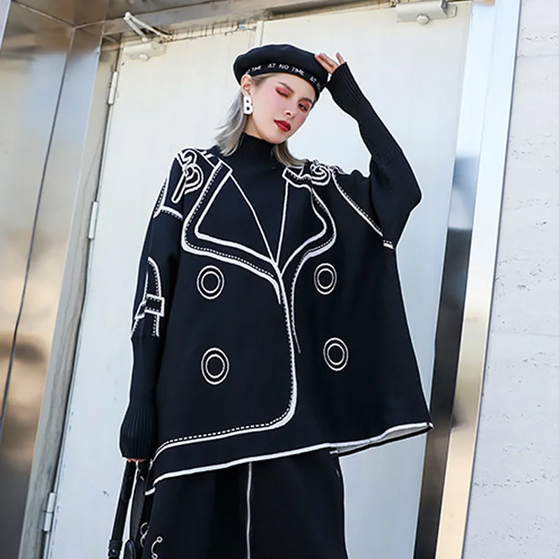 Двусторонний Свободный Женский Вязаный Свитер с Высоким Воротником и Круглым Вырезом для Весны, Осени и Зимы, Уличная Верхняя Одежда
Двусторонний Свободный Женский Вязаный Свитер с Высоким Воротником и Круглым Вырезом для Весны, Осени и Зимы, Уличная Верхняя Одежда