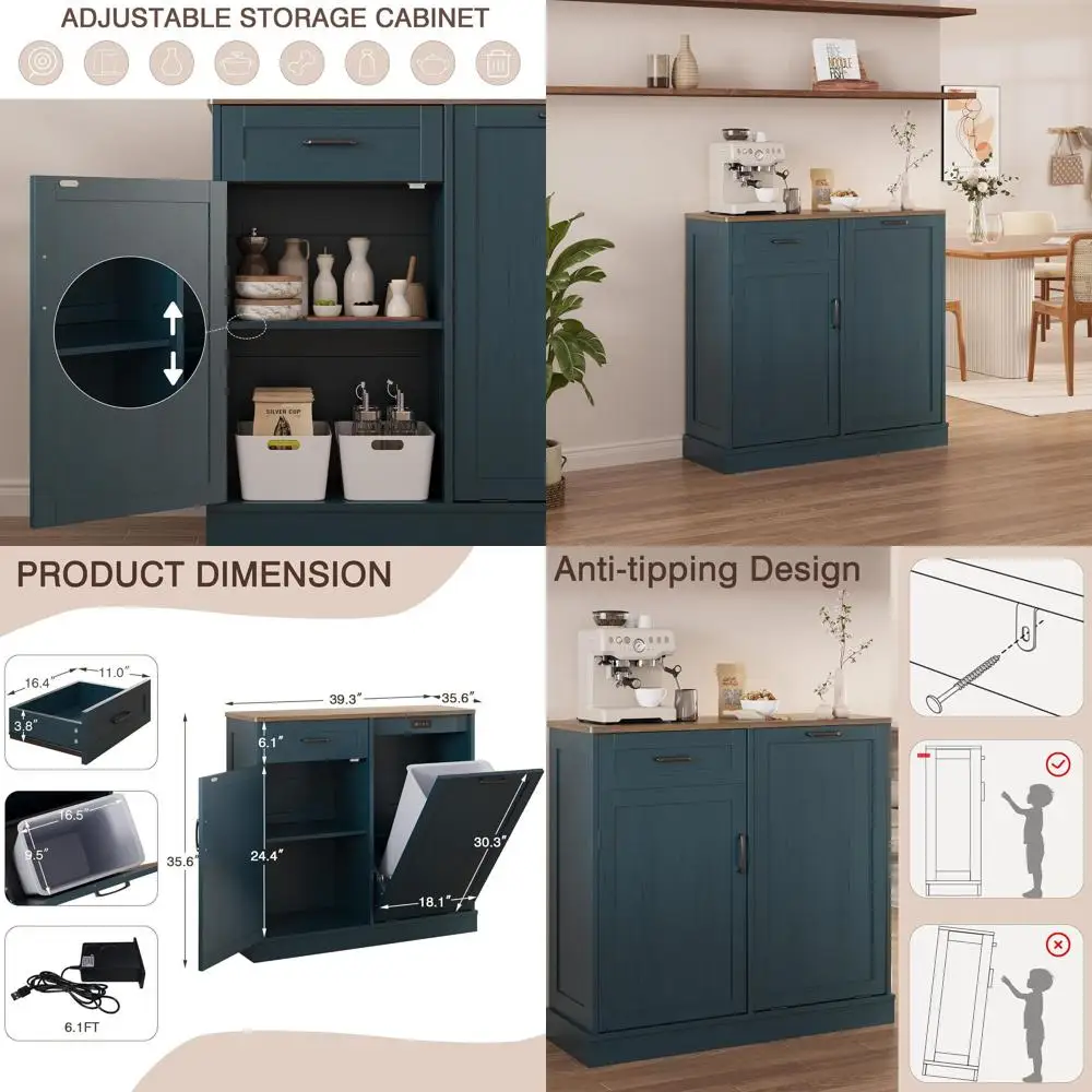 Pull-Out Trash Bin Cabinet for Kitchen, Island Storage Solution, 10 Gallon Blue Cans
Pull-Out Trash Bin Cabinet for Kitchen, Island Storage Solution, 10 Gallon Blue Cans