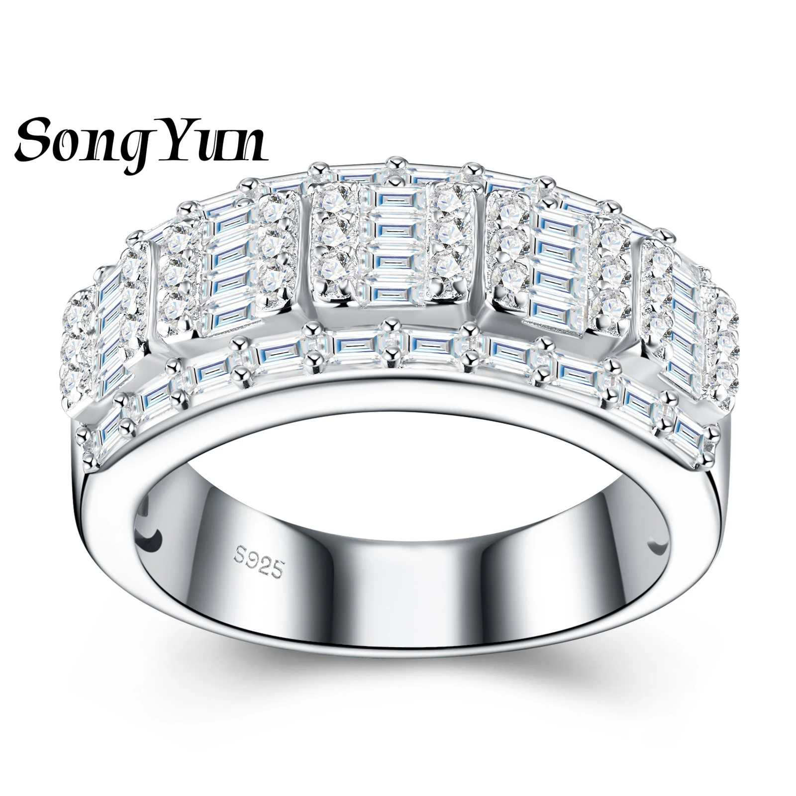 SONGYUN Luxury Jewelry 925 Sterling Silver Ring Round Moissanite Christmas Ring Ladies 18K Gold Plated SYT Patent Fine Rings
SONGYUN Luxury Jewelry 925 Sterling Silver Ring Round Moissanite Christmas Ring Ladies 18K Gold Plated SYT Patent Fine Rings