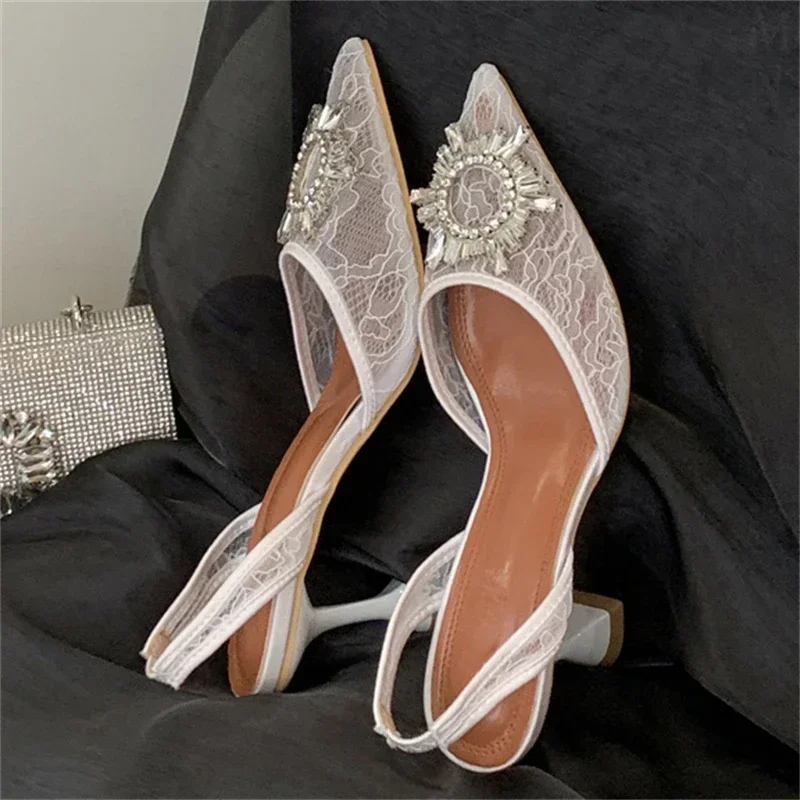 Aneikeh Pointed Toe Women Pumps Elegant Slingbacks High Heels Party Prom Design Style Crystal Breathable Mesh Mules Shoes
Aneikeh Pointed Toe Women Pumps Elegant Slingbacks High Heels Party Prom Design Style Crystal Breathable Mesh Mules Shoes