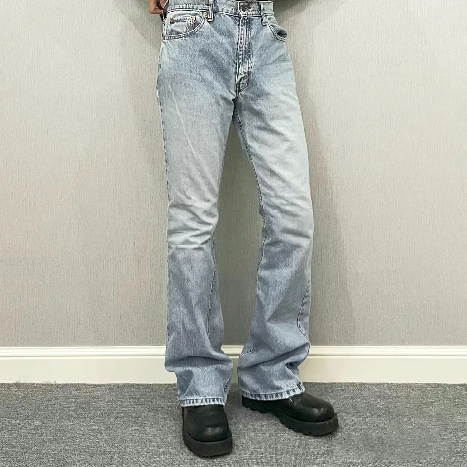 LIBIELIY Four Seasons New Fashion Men's Washed Light Blue Solid Color Jeans Flare Pants High Street Straight Denim Trousers Stre
LIBIELIY Four Seasons New Fashion Men's Washed Light Blue Solid Color Jeans Flare Pants High Street Straight Denim Trousers Stre