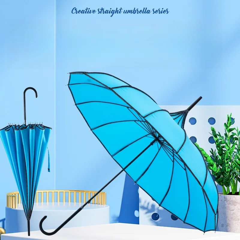 Manual Curved Handle Straight Rod 16K Umbrella Sunny Bride Wedding Umbrellas Photography Umbrella PU Long-Handle Umbrella
Manual Curved Handle Straight Rod 16K Umbrella Sunny Bride Wedding Umbrellas Photography Umbrella PU Long-Handle Umbrella