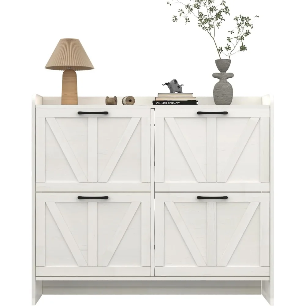 Shoe Cabinet with 4 Flip Drawers, Shoes Storage Cabinets, Hidden Shoes Cabinet Organizer with Open Storage, Shoe Hanger
Shoe Cabinet with 4 Flip Drawers, Shoes Storage Cabinets, Hidden Shoes Cabinet Organizer with Open Storage, Shoe Hanger