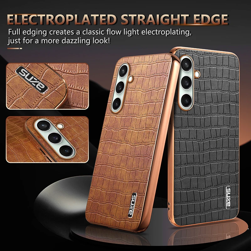 Luxury Crocodile Leather Back Cover For Samsung Galaxy A36 Fall prevention Electroplat Frame Phone Case For Samsung A36 6.64"
Luxury Crocodile Leather Back Cover For Samsung Galaxy A36 Fall prevention Electroplat Frame Phone Case For Samsung A36 6.64"