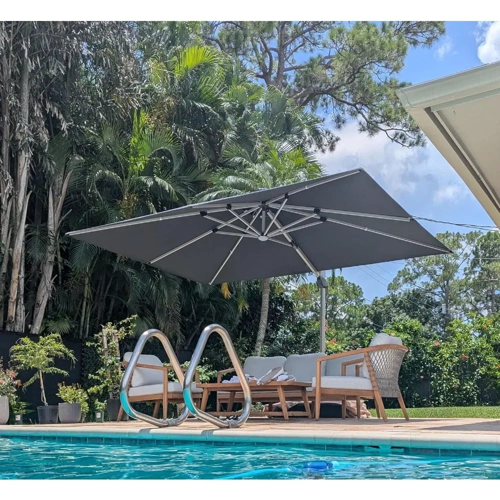 10' X 13' Double Top Deluxe Solar Powered LED Rectangle Patio Umbrella Offset Hanging Umbrella Outdoor Cantilever Umbrella
10' X 13' Double Top Deluxe Solar Powered LED Rectangle Patio Umbrella Offset Hanging Umbrella Outdoor Cantilever Umbrella