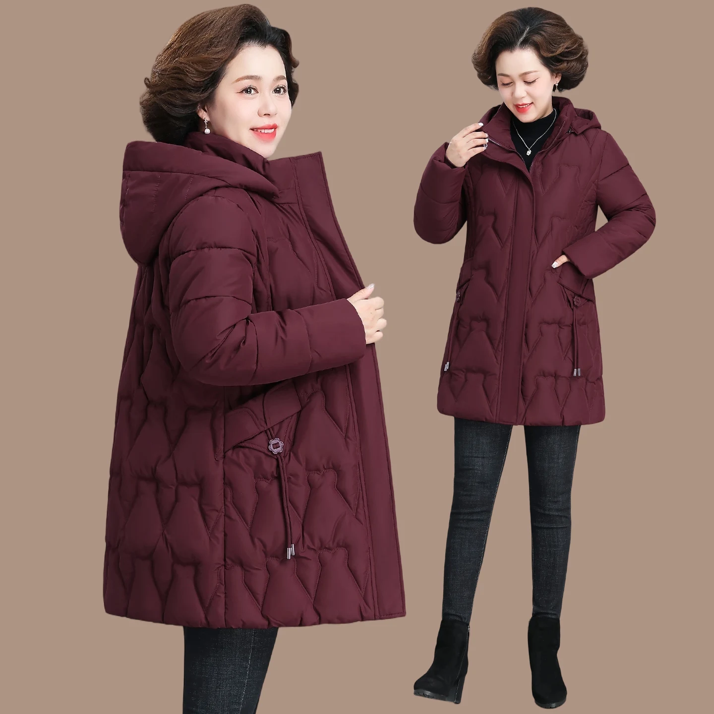 Теплое модное пальто из хлопка с пуховым наполнителем для женщин, осенне-зимнее, с эффектом стройности талии, средней длины, на молнии, с капюшоном
Теплое модное пальто из хлопка с пуховым наполнителем для женщин, осенне-зимнее, с эффектом стройности талии, средней длины, на молнии, с капюшоном