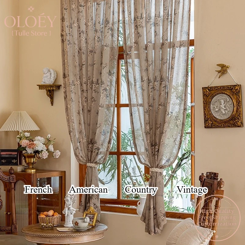 French Retro Printed Sheer Linen Curtains for Living Room Bedroom Kitchen Semi Sheer Window Drapes Vintage Floral Home Decor
French Retro Printed Sheer Linen Curtains for Living Room Bedroom Kitchen Semi Sheer Window Drapes Vintage Floral Home Decor