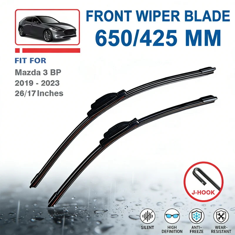 26"+17" Front Windshield Wiper Blades For Mazda 3 BP 2019-2023 - LHD RHD Car Windscreen Replacement Accessories 2020 2021 2022
26"+17" Front Windshield Wiper Blades For Mazda 3 BP 2019-2023 - LHD RHD Car Windscreen Replacement Accessories 2020 2021 2022