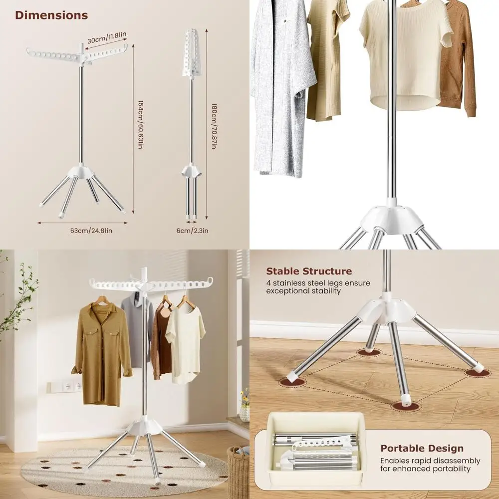 Adjustable and Collapsible Hanging Drying Rack, Compact Freestanding for Indoor and Outdoor Use, Single Layer
Adjustable and Collapsible Hanging Drying Rack, Compact Freestanding for Indoor and Outdoor Use, Single Layer