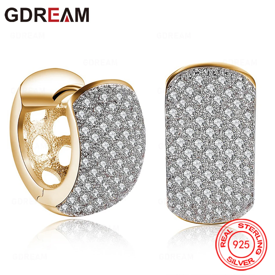 GDREAM 925 Sterling Silver Round Gold-Colored Zircon Earrings - Everyday Accessories For Women, Simple And Elegant Jewelry
GDREAM 925 Sterling Silver Round Gold-Colored Zircon Earrings - Everyday Accessories For Women, Simple And Elegant Jewelry