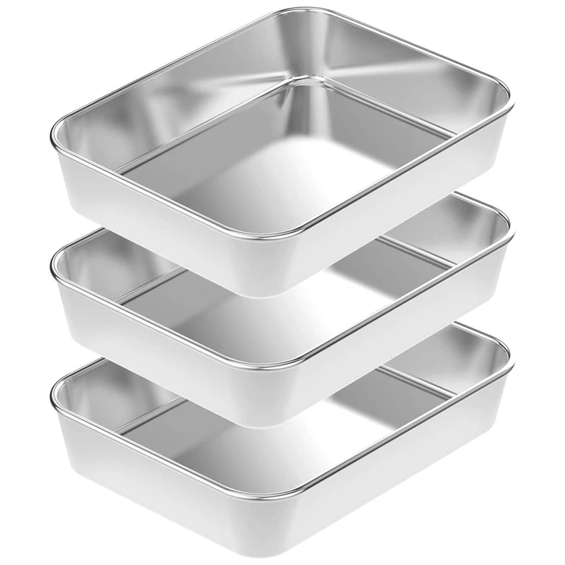 Small Lasagna Pan Set 3, Rectangular Cake Pan, Stainless Steel Roaster Pasta Baking Cookie Sheet Pan
Small Lasagna Pan Set 3, Rectangular Cake Pan, Stainless Steel Roaster Pasta Baking Cookie Sheet Pan