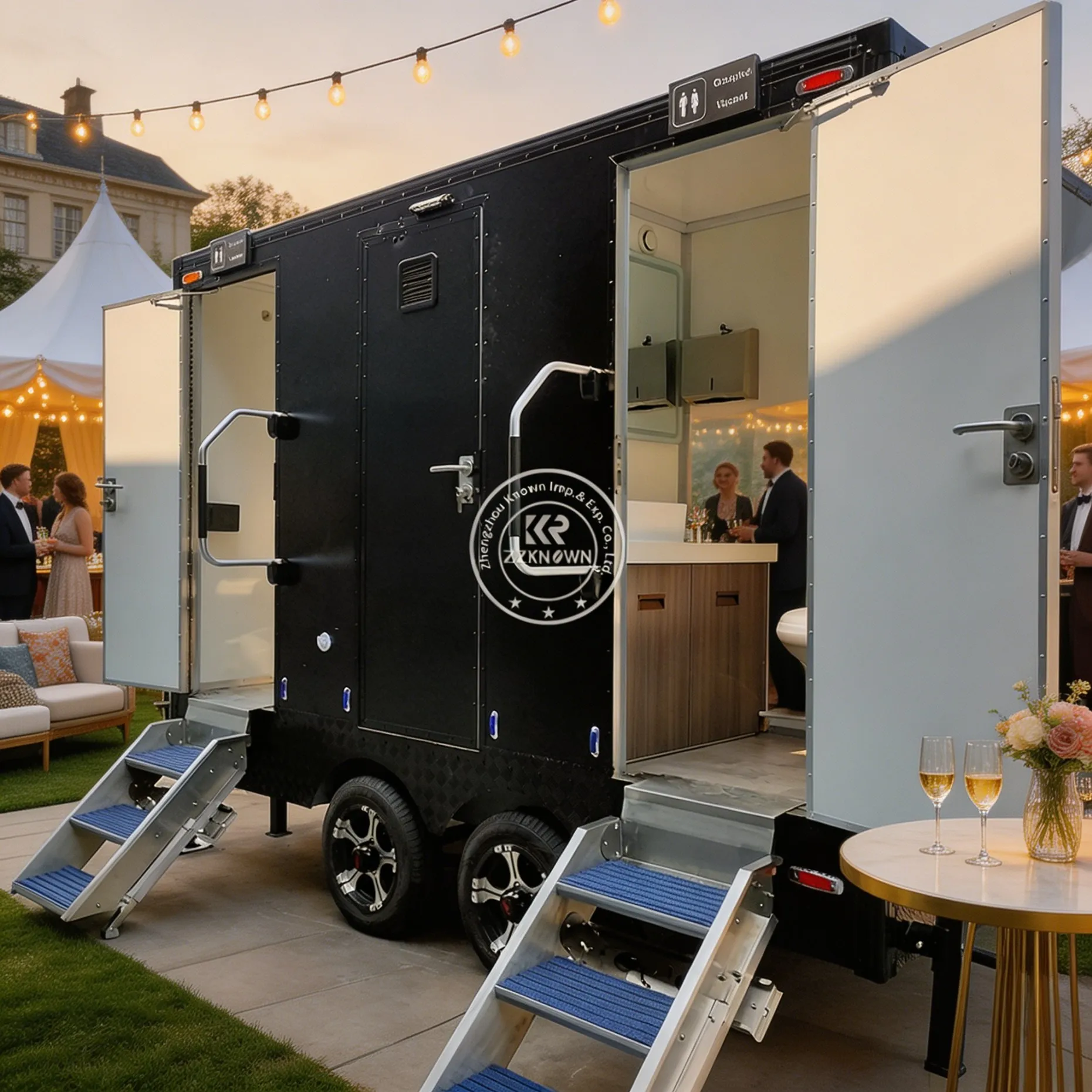 Wholesale Portable Bathroom Trailer Luxury Portable Restroom Trailer Outdoor Mobile Toilet Trailer for Wedding
Wholesale Portable Bathroom Trailer Luxury Portable Restroom Trailer Outdoor Mobile Toilet Trailer for Wedding