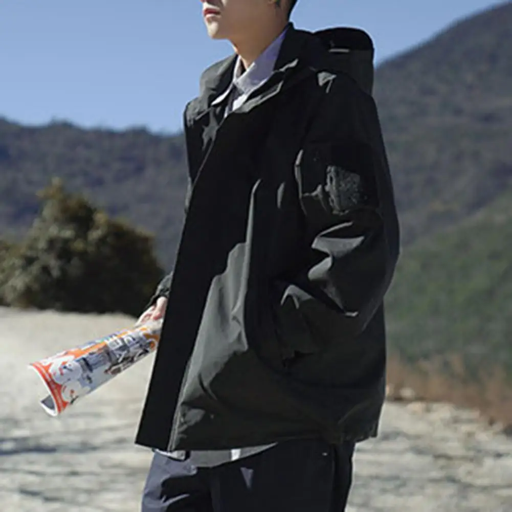 Men Spring Coat Hooded Hat Warm Fasten Tape Casual Spring Coat Spring Coat for Daily Wear
Men Spring Coat Hooded Hat Warm Fasten Tape Casual Spring Coat Spring Coat for Daily Wear
