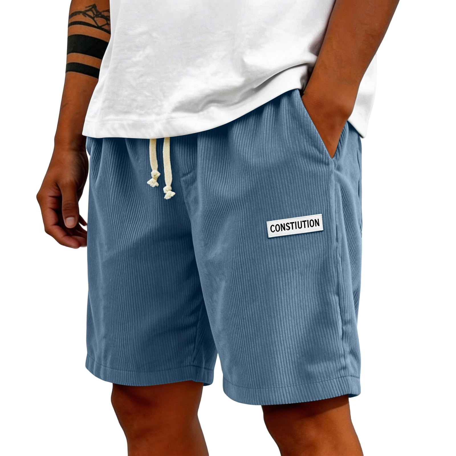 Men's Corduroy Casual Shorts Drawstring Elastic Waist Loose Fit Five-Point Shorts With Pockets Labelled Men's Bottoms Sporty
Men's Corduroy Casual Shorts Drawstring Elastic Waist Loose Fit Five-Point Shorts With Pockets Labelled Men's Bottoms Sporty