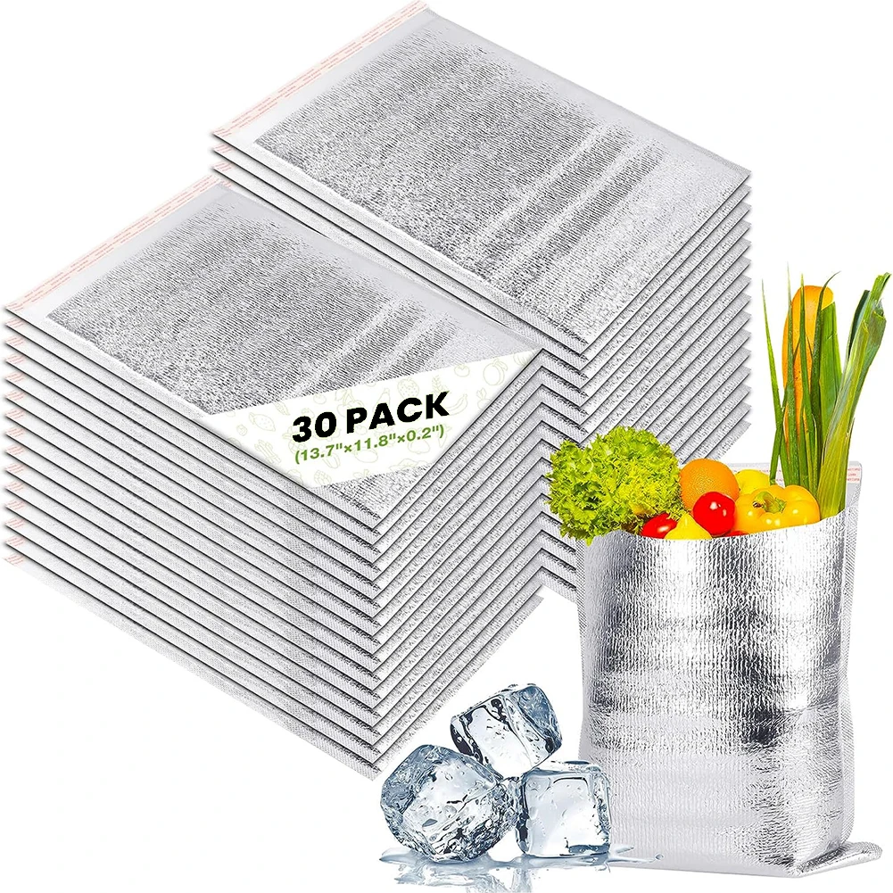 30Pcs Sturdy Thermal Bags Self-Seal Thermal Box Liners Metalized Box Liner Aluminum Foil Picnic Camping Kitchen
30Pcs Sturdy Thermal Bags Self-Seal Thermal Box Liners Metalized Box Liner Aluminum Foil Picnic Camping Kitchen