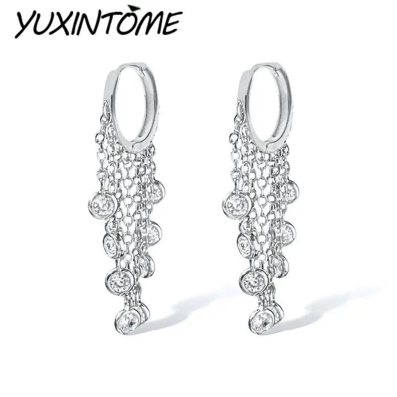 925 Sterling Silver Needle Classic Luxury Irregular Tassel Multi-chain Zircon Earrings Pendant Women's Fashion Wedding Jewelry
925 Sterling Silver Needle Classic Luxury Irregular Tassel Multi-chain Zircon Earrings Pendant Women's Fashion Wedding Jewelry