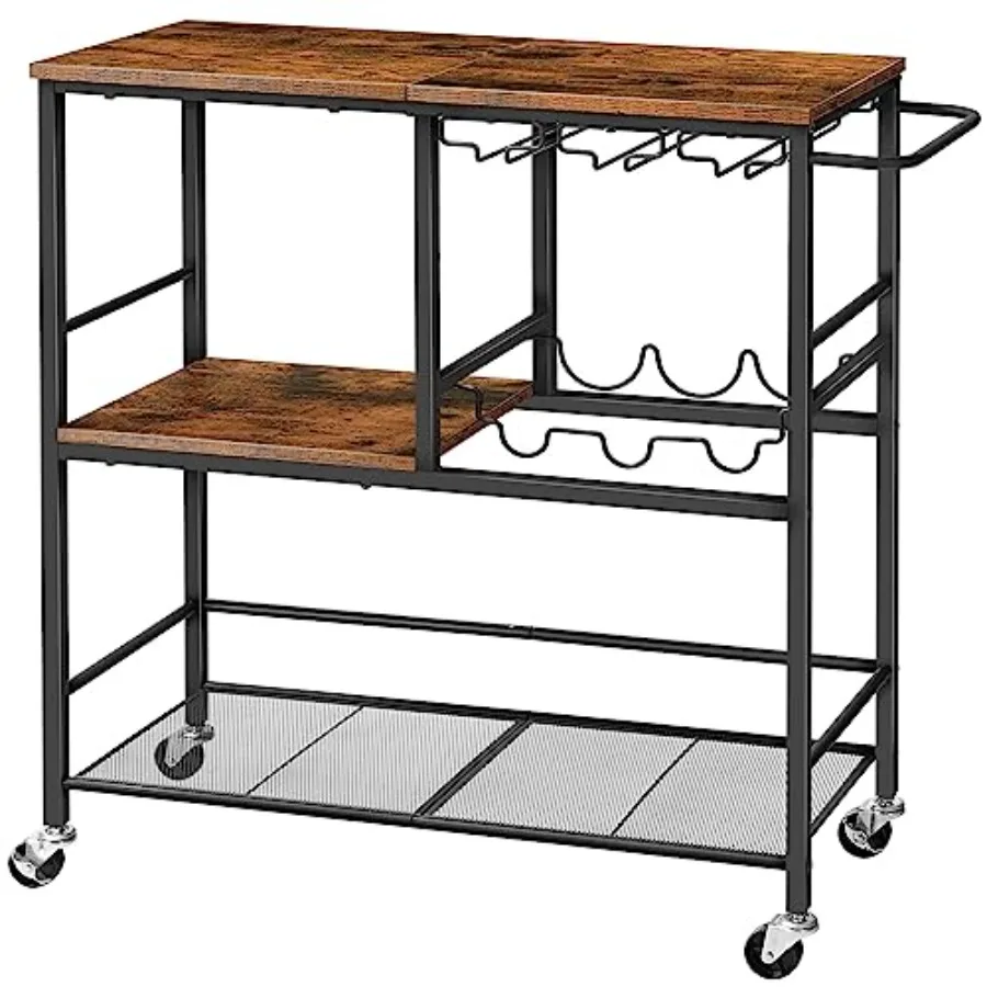 Bar Cart for The Home 29.5 inches 3-Tier Serving Cart with Wheels Rolling Kitchen Cart with Wine Rack and Glass Holder for Livi
Bar Cart for The Home 29.5 inches 3-Tier Serving Cart with Wheels Rolling Kitchen Cart with Wine Rack and Glass Holder for Livi