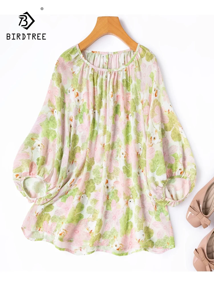 BirdTree-100%Real Silk Double Crepe Elegant T-Shirt, Lantern Sleeve Print, Women Age Reduction Loose Top, 2026 Summer T65095CC
BirdTree-100%Real Silk Double Crepe Elegant T-Shirt, Lantern Sleeve Print, Women Age Reduction Loose Top, 2026 Summer T65095CC