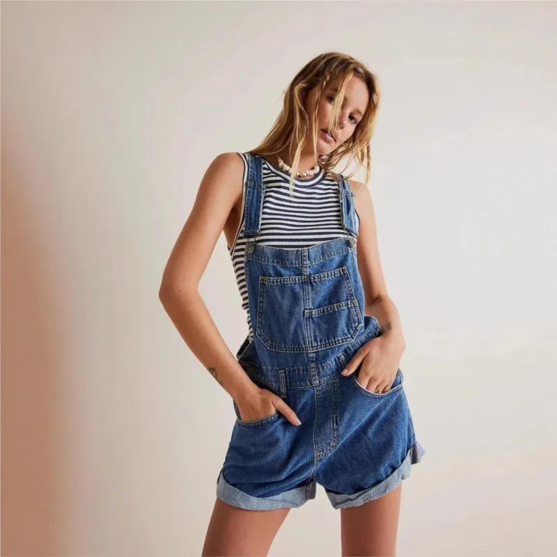 New Fashion Denim Jumpsuit for Women Trend High Quality Casual Comfortable Commuting Loose Multi-pocket Suspender Shorts 2026
New Fashion Denim Jumpsuit for Women Trend High Quality Casual Comfortable Commuting Loose Multi-pocket Suspender Shorts 2026