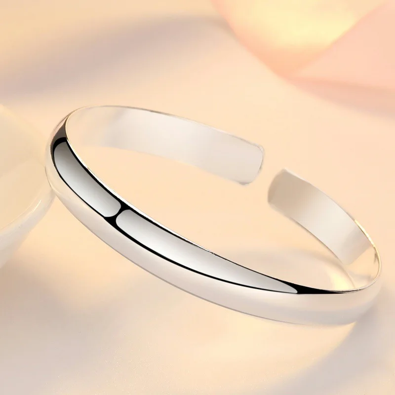 925 Sterling Silver Female Classic Bangle Circle Polishing Simple Open Bangle for Women Men Fashion Fine Jewelry Bangle
925 Sterling Silver Female Classic Bangle Circle Polishing Simple Open Bangle for Women Men Fashion Fine Jewelry Bangle