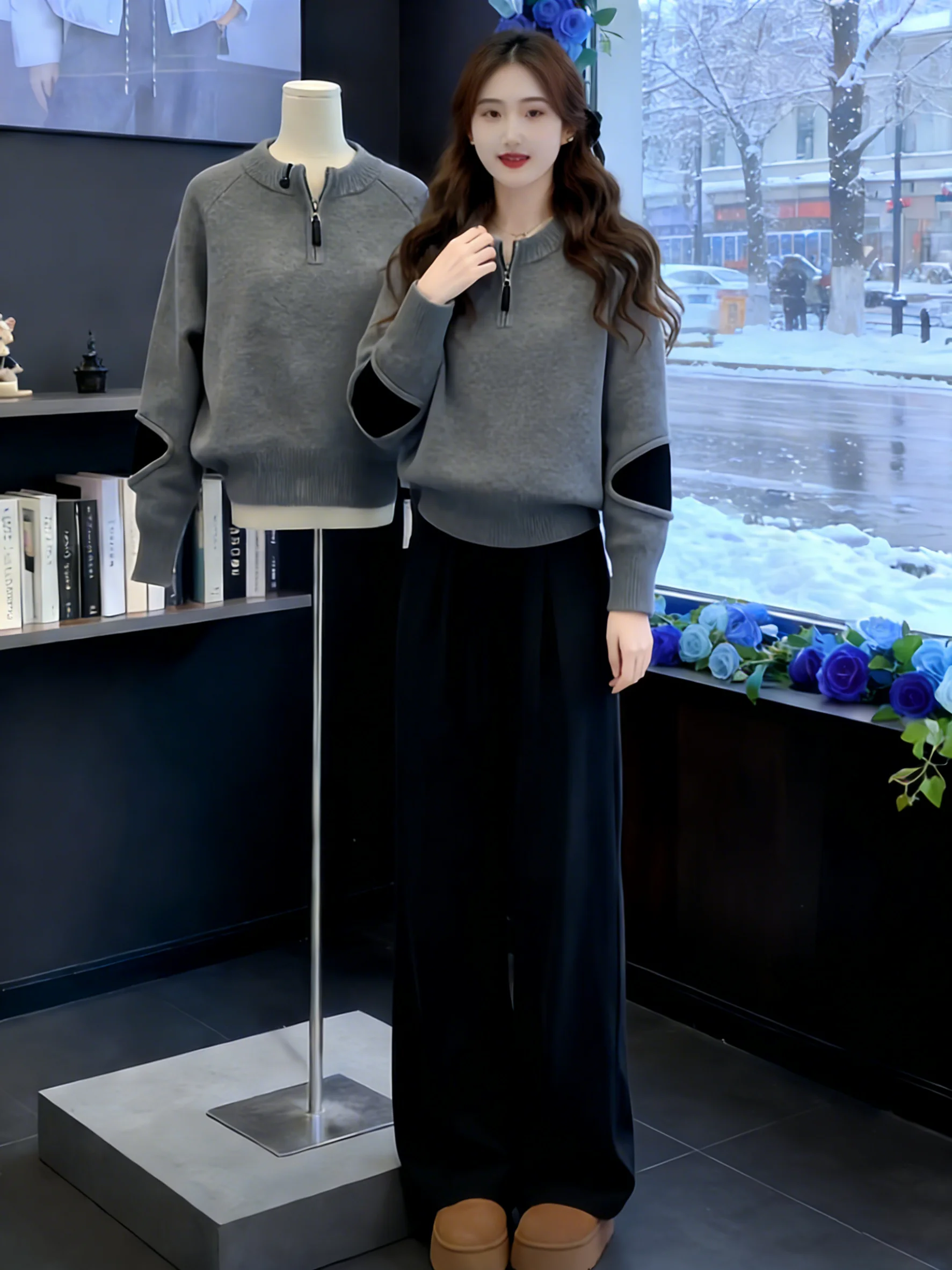 Корейский вязаный свитер на молнии премиум-класса для женщин: осенне-зимний, свободный, модный, стройнящий, универсальный топ
Корейский вязаный свитер на молнии премиум-класса для женщин: осенне-зимний, свободный, модный, стройнящий, универсальный топ