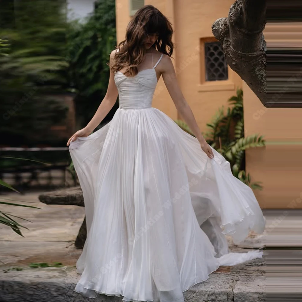 Elegant Sleeveless A-Line Women Wedding Dresses Sexy Spaghetti Straps Bridal Gowns Princess Banquet Vestidos De Novia Customized
Elegant Sleeveless A-Line Women Wedding Dresses Sexy Spaghetti Straps Bridal Gowns Princess Banquet Vestidos De Novia Customized