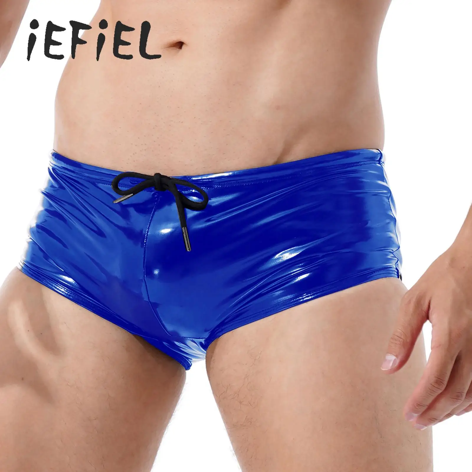 Mens Wet Look Patent Leather Swimming Trunks Latex Low Rise Drawstring Boxer Shorts Swimwear Party Pool Rave Swim Bottoms
Mens Wet Look Patent Leather Swimming Trunks Latex Low Rise Drawstring Boxer Shorts Swimwear Party Pool Rave Swim Bottoms