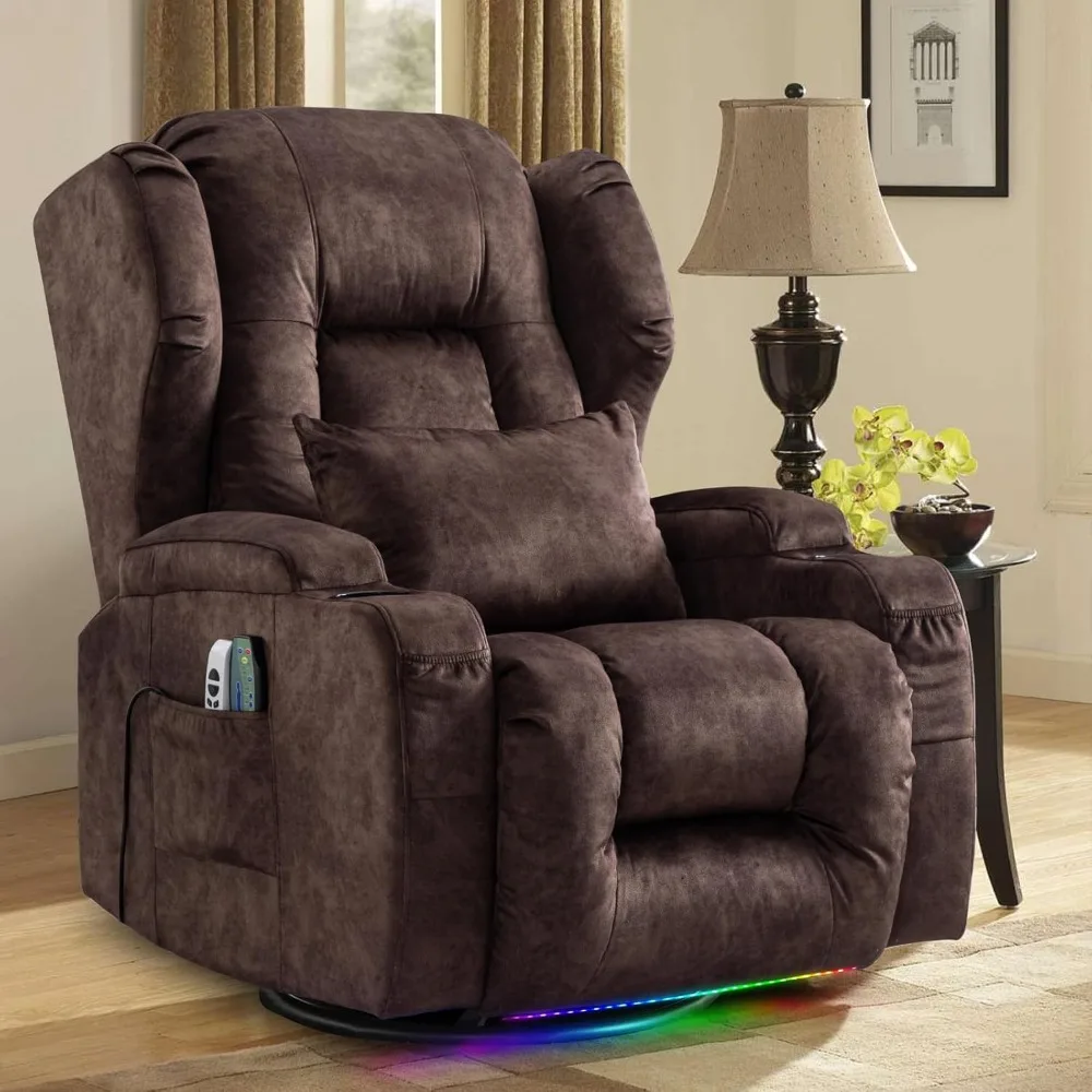 Power Recliner Chair,Electric Swivel Rocker Recliner,Glider Rocking Chairs Home Theater Seating with Massage Heat,Cup Holders,US
Power Recliner Chair,Electric Swivel Rocker Recliner,Glider Rocking Chairs Home Theater Seating with Massage Heat,Cup Holders,US