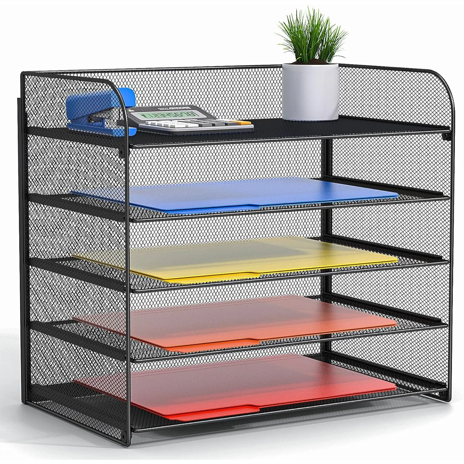 5 Tier Paper Organizer for Legal A4 Letter Size, Desktop File Sorter with Sturdy Steel Mesh, Large Capacity Leakproof Shelves
5 Tier Paper Organizer for Legal A4 Letter Size, Desktop File Sorter with Sturdy Steel Mesh, Large Capacity Leakproof Shelves