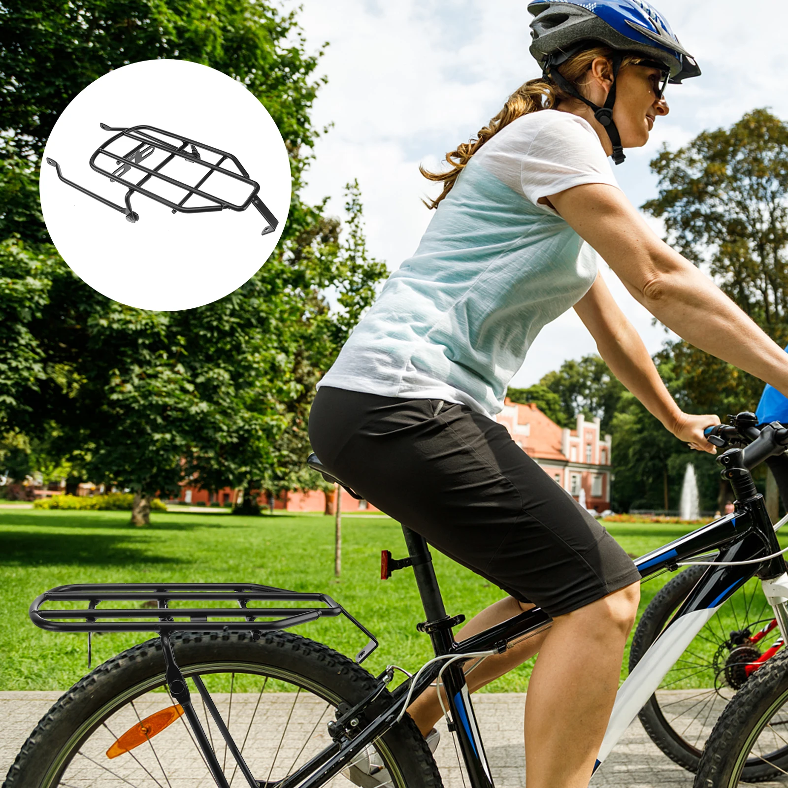 Bike Rear Shelf Durable Lightweight Cargo Stand for Suitcase Backpack Basket Long Use Bike Luggage Rack Carrier
Bike Rear Shelf Durable Lightweight Cargo Stand for Suitcase Backpack Basket Long Use Bike Luggage Rack Carrier