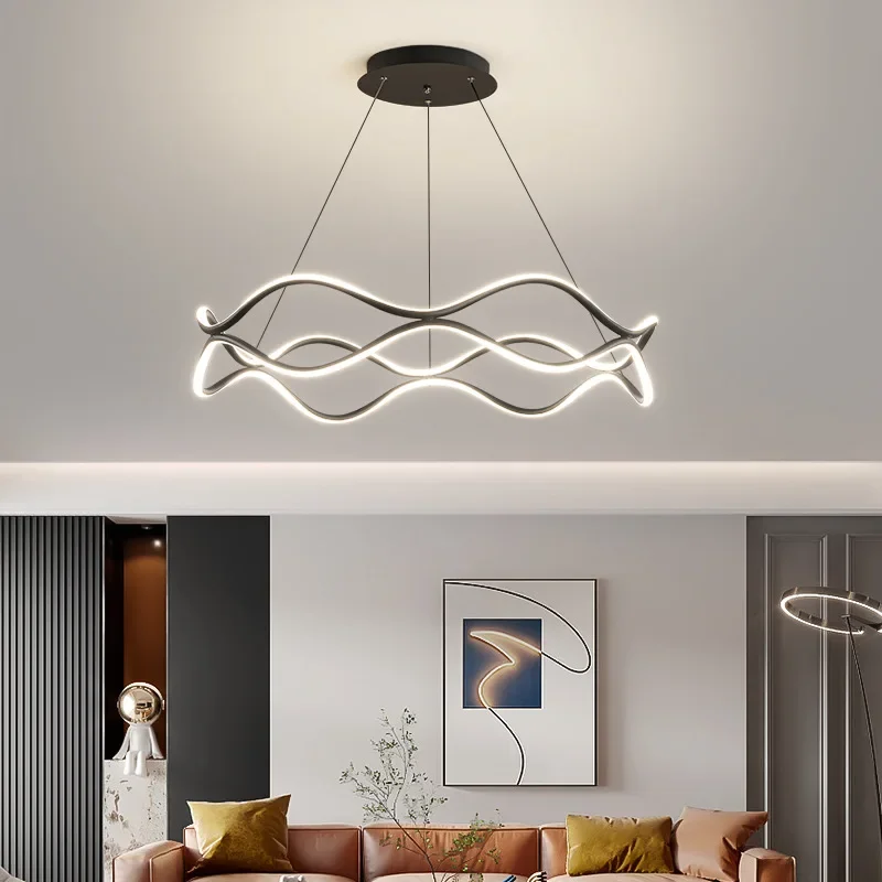 Modern Creativity Wave Ring Led Pendant Lights Lighting Living Dinging Room Chandelier Simple Circle Bedroom Lamp Luster Fixture
Modern Creativity Wave Ring Led Pendant Lights Lighting Living Dinging Room Chandelier Simple Circle Bedroom Lamp Luster Fixture