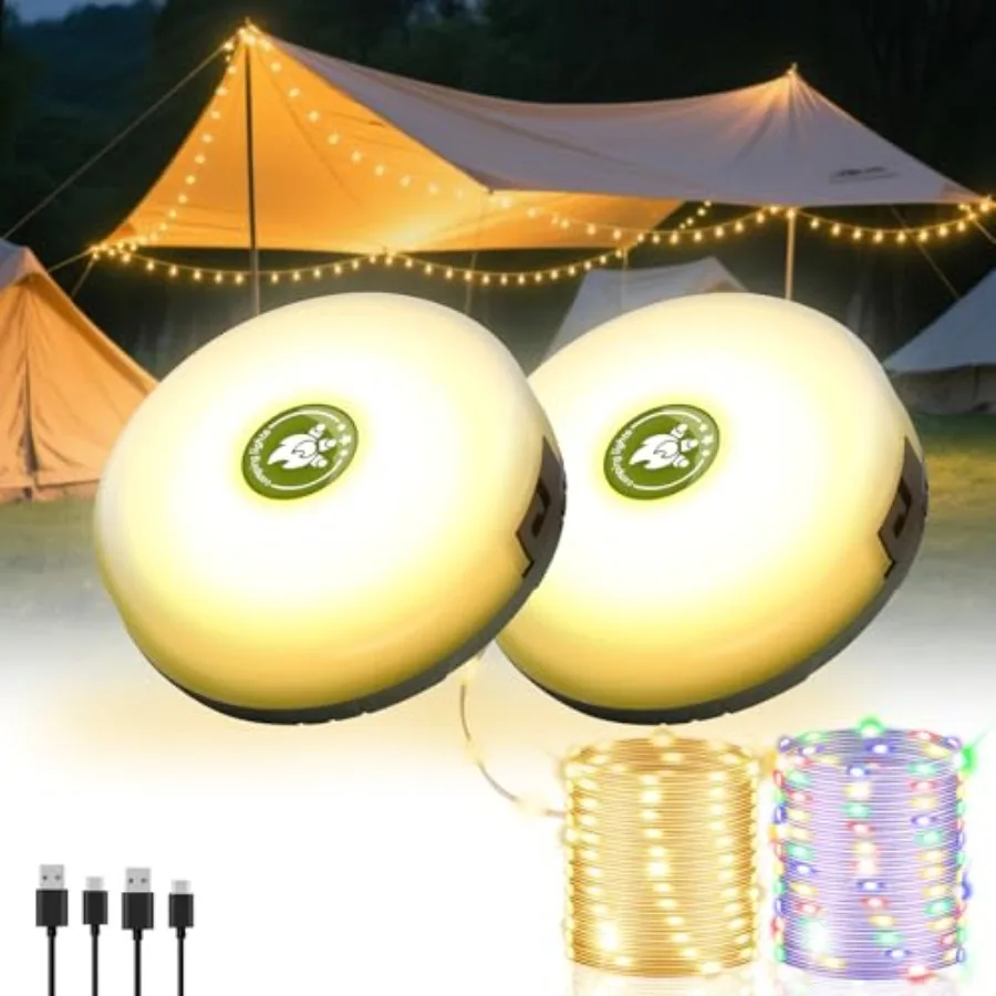 2Pack Camping String Lights, 4-in-1 Quick Storage Camp Light, 8Mode 32.8FT Hanging Tent Lights, Rechargeable Camp Lamp As Campi
2Pack Camping String Lights, 4-in-1 Quick Storage Camp Light, 8Mode 32.8FT Hanging Tent Lights, Rechargeable Camp Lamp As Campi