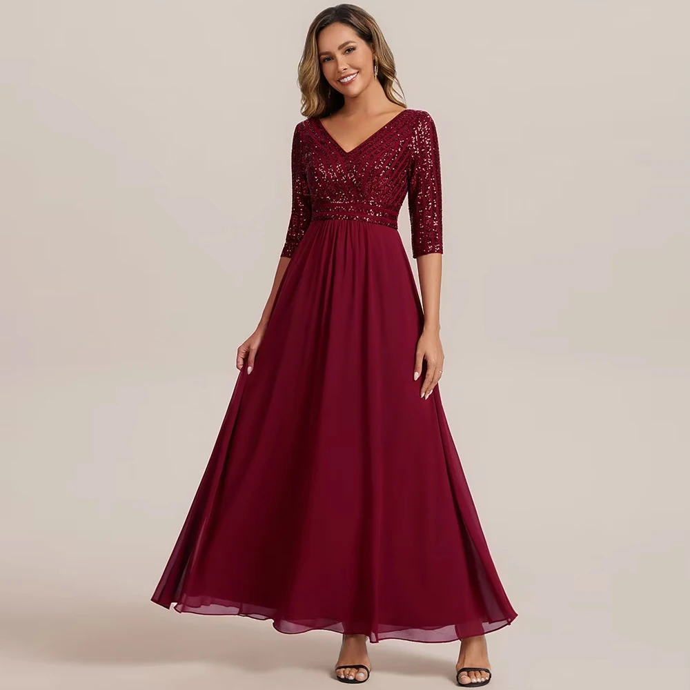 BAZIIINGAAA Party Dress A Half Sleeve V-Neck Sequin A-Line Floor Length Evening Dresses
BAZIIINGAAA Party Dress A Half Sleeve V-Neck Sequin A-Line Floor Length Evening Dresses