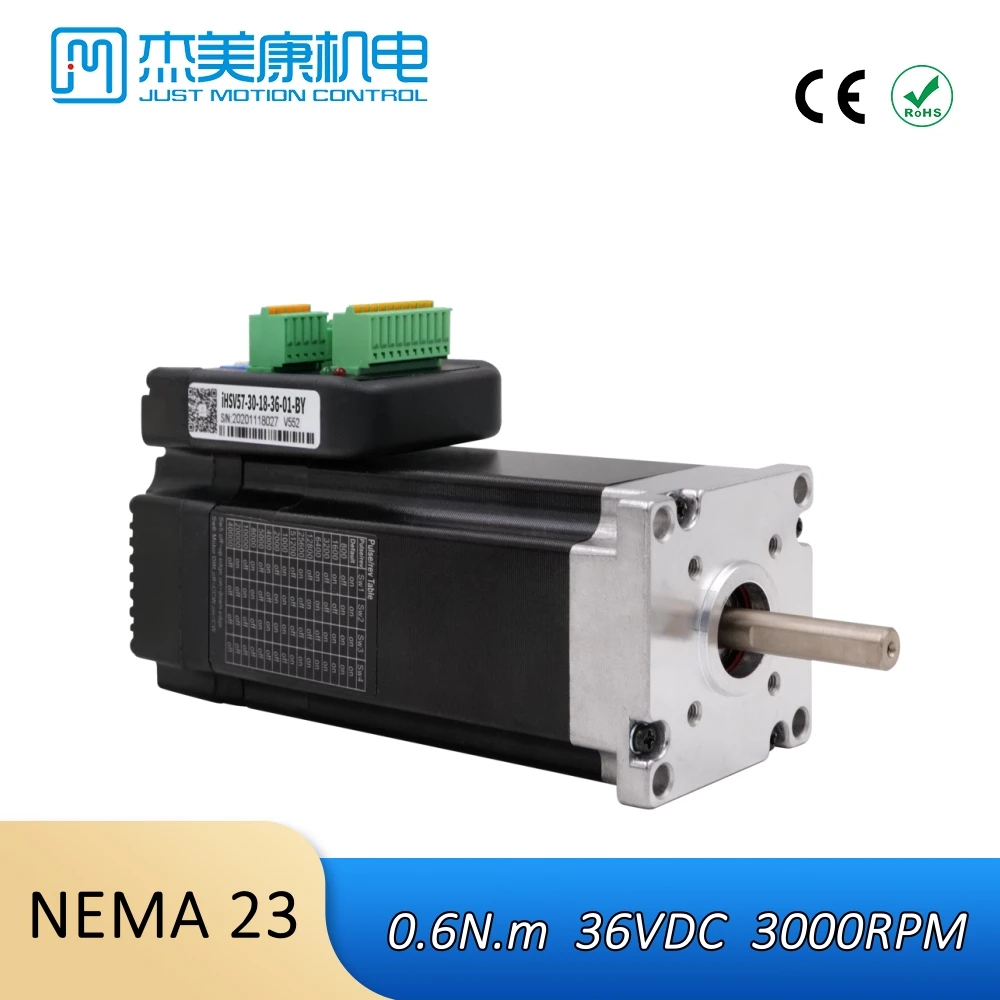 NEMA23 JMC 3-Phase Integrated Servo Motor & Drive Easy Engine IHSV57-30-18-36-01-BY 180W 0.6NM 3000rpm DC36V for CNC Robot Kit
NEMA23 JMC 3-Phase Integrated Servo Motor & Drive Easy Engine IHSV57-30-18-36-01-BY 180W 0.6NM 3000rpm DC36V for CNC Robot Kit