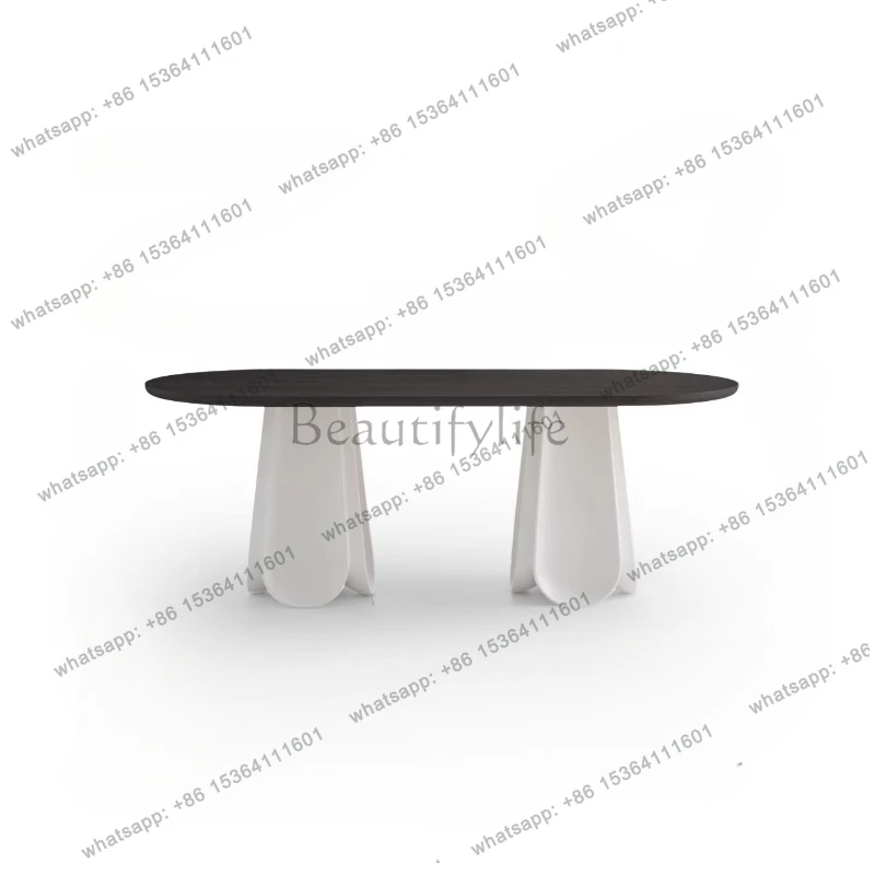 French retro style black living room oval long dining table modern simple ash wood dining table
French retro style black living room oval long dining table modern simple ash wood dining table
