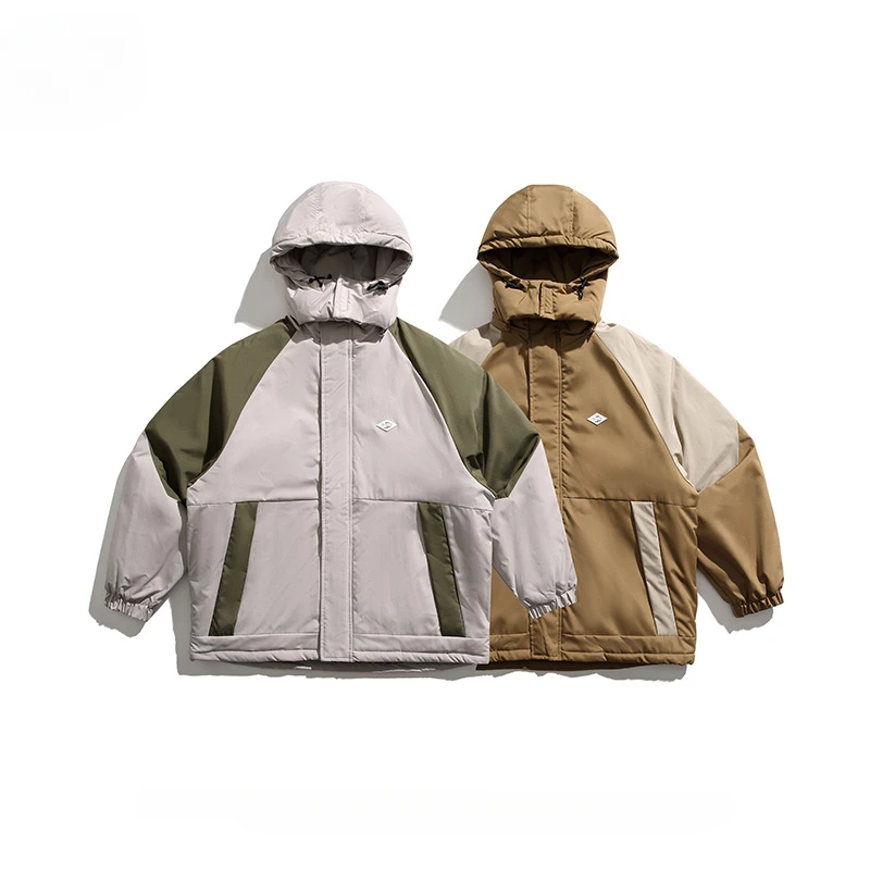 Men's Japanese Outdoor Detachable Hood Thickened Warm Cotton Coat Autumn Winter Windproof Waterproof Color Block Workwear Parkas
Men's Japanese Outdoor Detachable Hood Thickened Warm Cotton Coat Autumn Winter Windproof Waterproof Color Block Workwear Parkas
