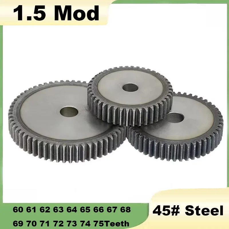 1Pcs 1.5Mod Pinion Gears 60 61 62 63 64 65 66 67 68-75Teeth SC45# Carbon Steel Cylindrical Gear High Frequency Quenching Teeth
1Pcs 1.5Mod Pinion Gears 60 61 62 63 64 65 66 67 68-75Teeth SC45# Carbon Steel Cylindrical Gear High Frequency Quenching Teeth