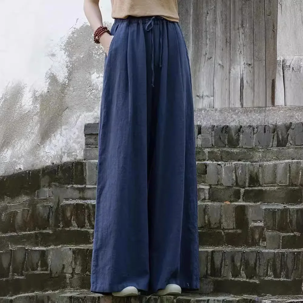 Women's 2025 new cotton and linen loose wide leg pants women's artistic spring and summer casual pants
Women's 2025 new cotton and linen loose wide leg pants women's artistic spring and summer casual pants
