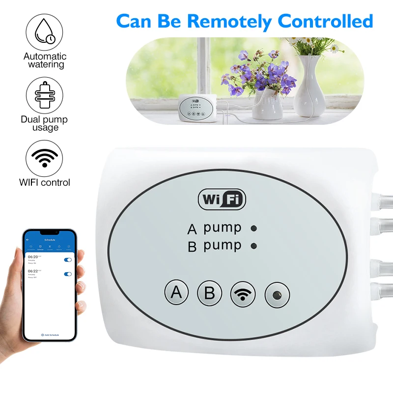 Double Pump WiFi Smart Irrigation Controller Plant Auto Drip Irrigation System Mobile Phone Remote Control Watering Timer Device
Double Pump WiFi Smart Irrigation Controller Plant Auto Drip Irrigation System Mobile Phone Remote Control Watering Timer Device