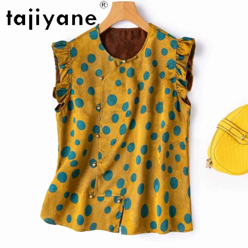 TAJIYANE 100% Real Mulberry Silk Tanks Top Xiangyun Sha Ruffle Women's Tanks Polka Dots Summer Tops for Woman Clothing 2026 топ
TAJIYANE 100% Real Mulberry Silk Tanks Top Xiangyun Sha Ruffle Women's Tanks Polka Dots Summer Tops for Woman Clothing 2026 топ